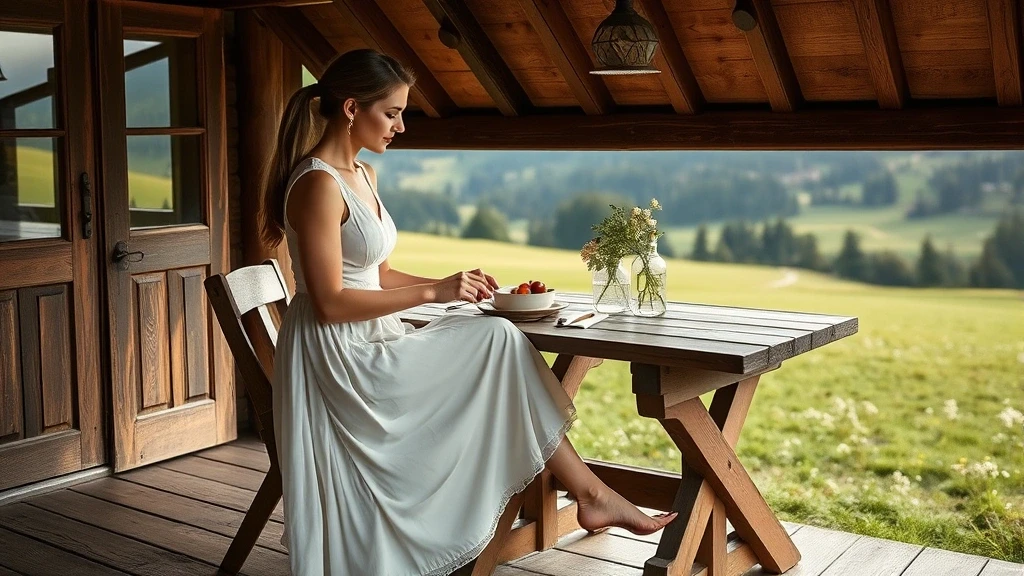 Elegante Frau genießt Kaiserschmarrn mit Pflaumenkompott in Berchtesgaden