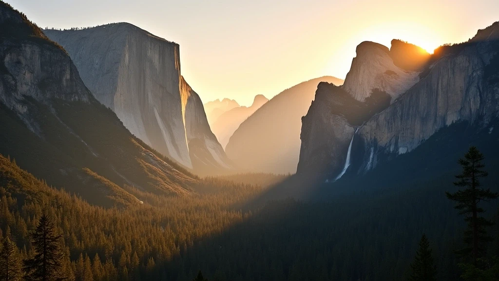 Panoramablick auf El Capitan vom Tunnel View zur goldenen Stunde