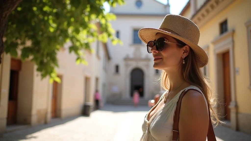 Kultureller Moment am Place d'Armes auf Porquerolles mit historischer Kirche und Platanen