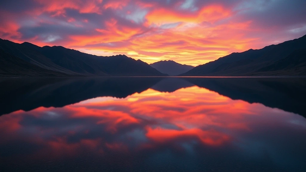 Panorama des Shangrila Sees in Skardu mit Spiegelung der Berge bei Sonnenuntergang